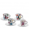 Set 4 Tazzine Con Piattino Bialetti Collezione Arte