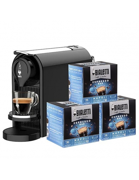 Macchina Da Caffè Bialetti Gioia Plus Nero + 48 Capsule