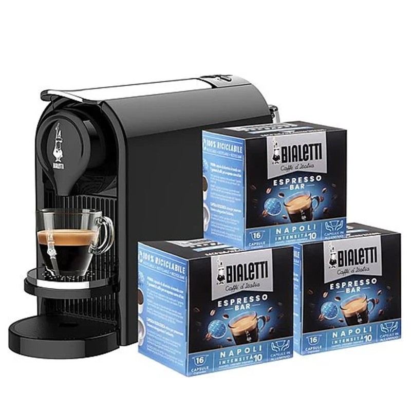 Macchina Da Caffè Bialetti Gioia Plus Nero + 48 Capsule