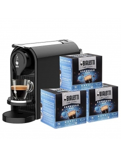 Macchina Da Caffè Bialetti Gioia Plus Nero + 48 Capsule