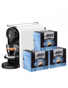 Macchina Da Caffè Bialetti Gioia Plus Bianca + 48 Capsule