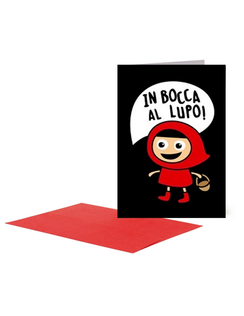 Biglietto per Ricorrenza - In Bocca al Lupo! Cappuccetto