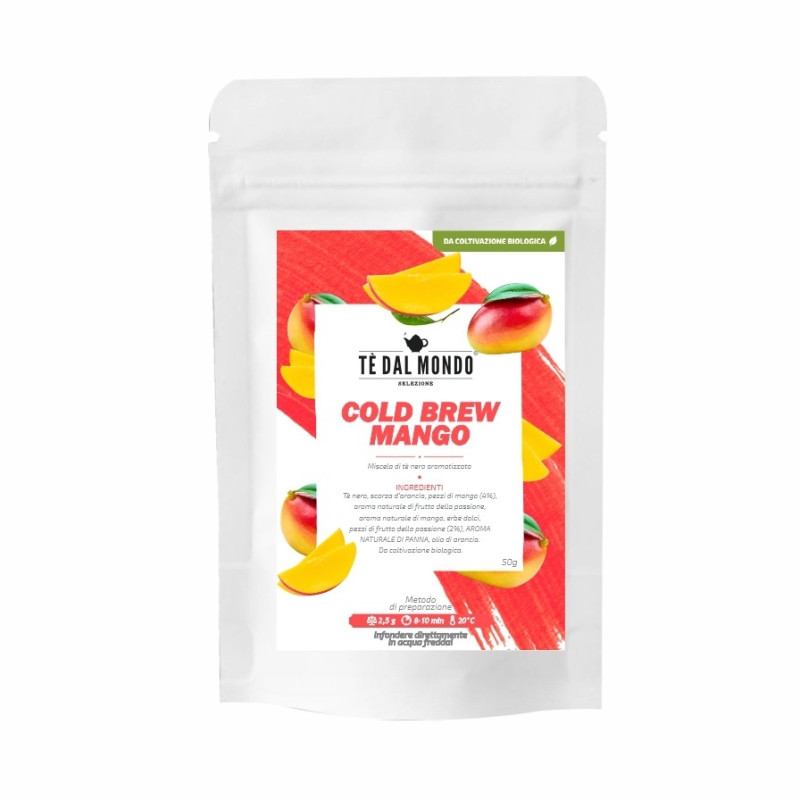 Cold Brew Tè Nero Mango&Frutto della Passione 50gr in Doypack Bianca