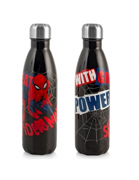 Borraccia Termica Acciaio Inox Spiderman Black