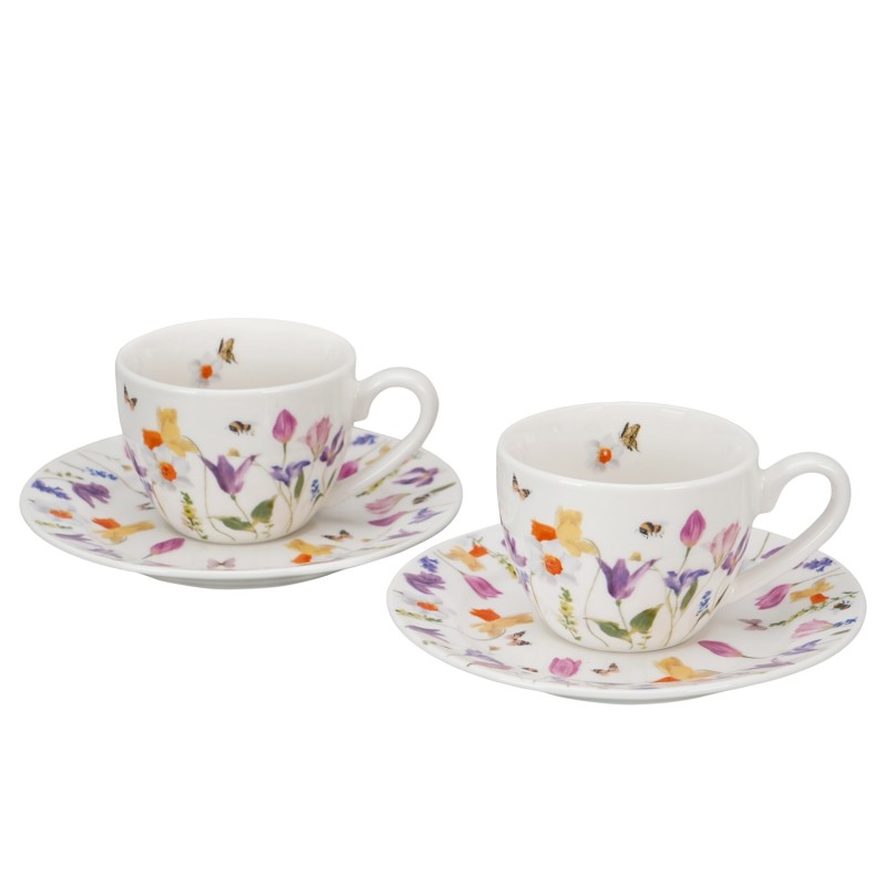 Tazzine Caffè con piattino "May" Fiori Classici Gift Box
