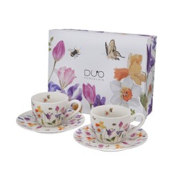 Tazzine Caffè con piattino "May" Fiori Classici Gift Box