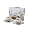 Tazzine Caffè con piattino "July" linea Fiori Classici Gift Box