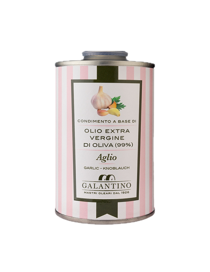 Olio extra vergine di oliva aromatizzato all'aglio