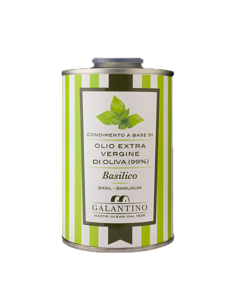 Olio extra vergine di oliva aromatizzato al basilico