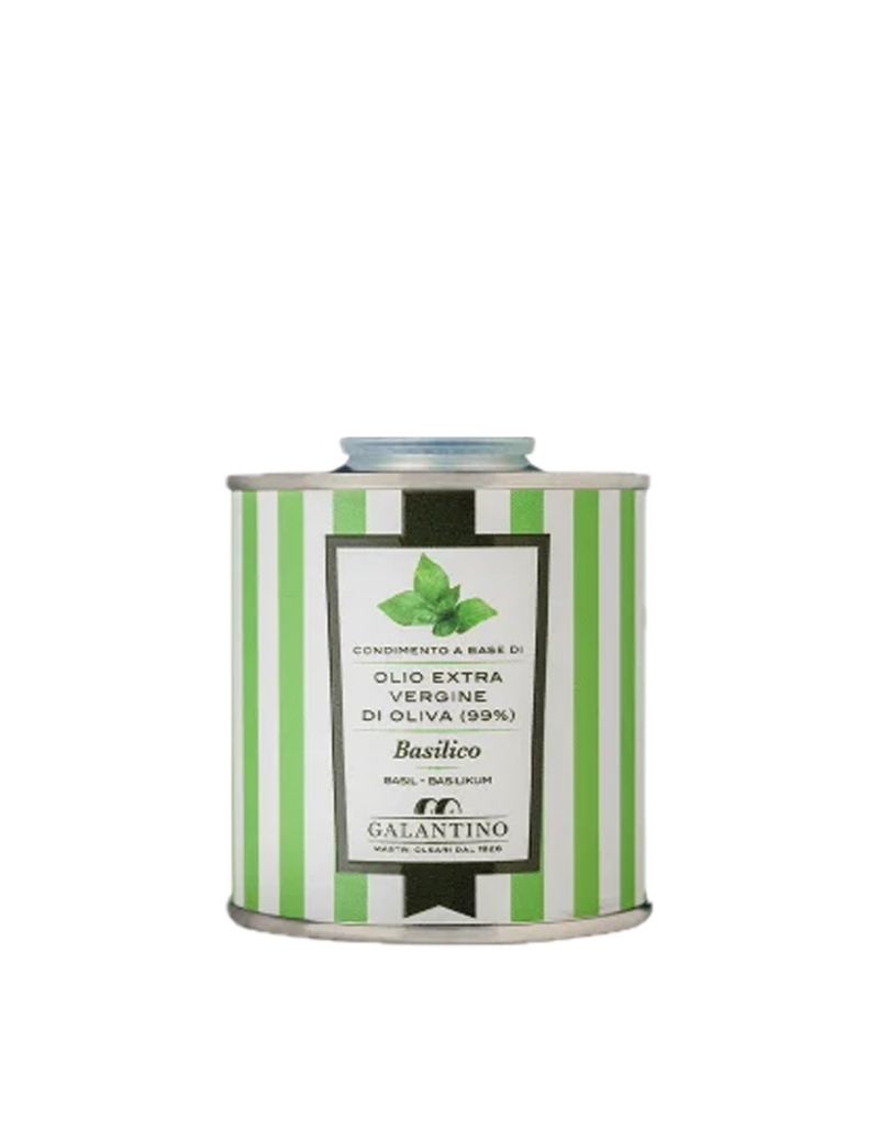 Olio extra vergine di oliva aromatizzato al basilico
