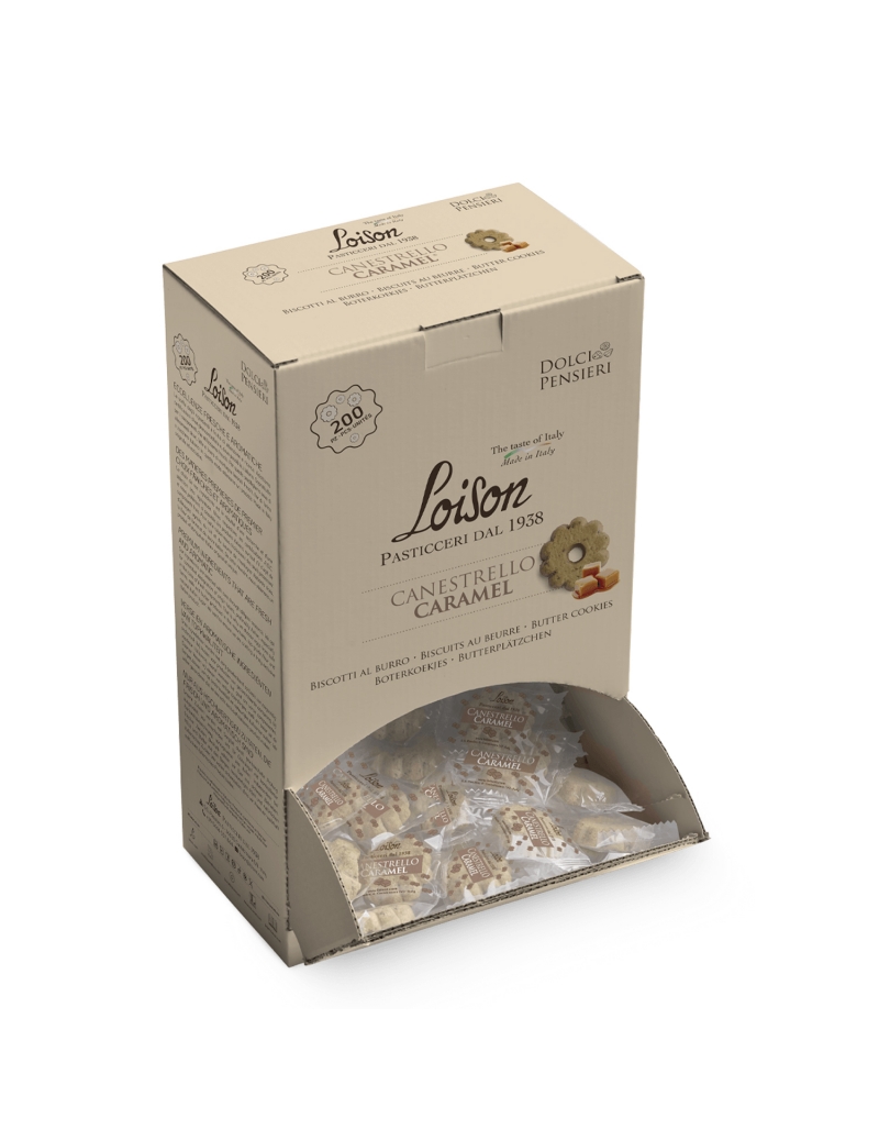 Dispenser Biscotti Canestrelli al caramello in Monoporzione Loison
