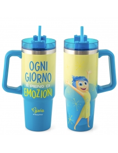 Mug Termica con cannuccia, Inside Out Gioia