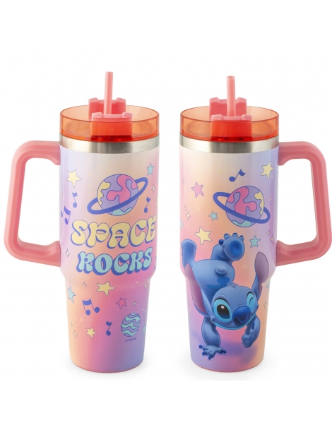 Mug Termica con cannuccia, Stitch Space