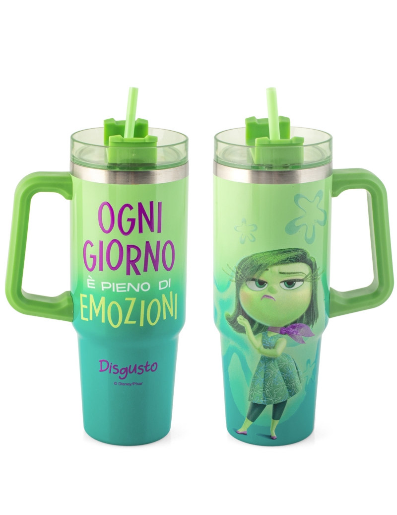 Mug Termica con cannuccia, Inside Out disgusto