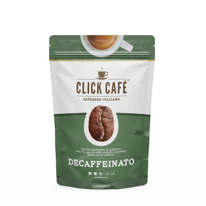 Caffè in grani Click Caffè, miscela Decaffeinata 500 gr