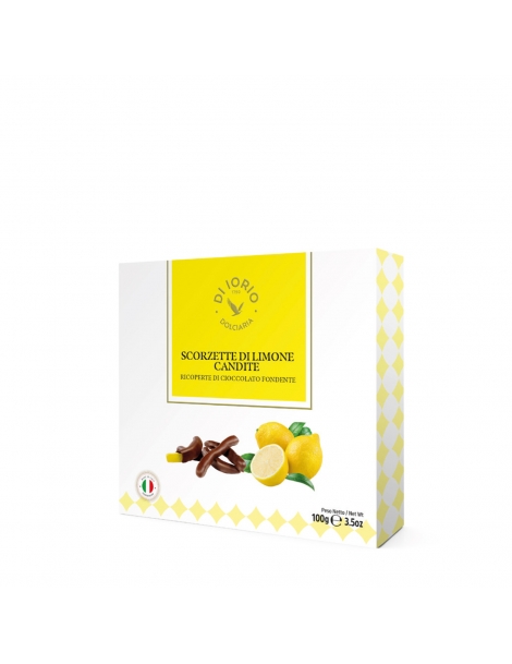 Scorzette di Limone ricoperte di Cioccolato Fondente