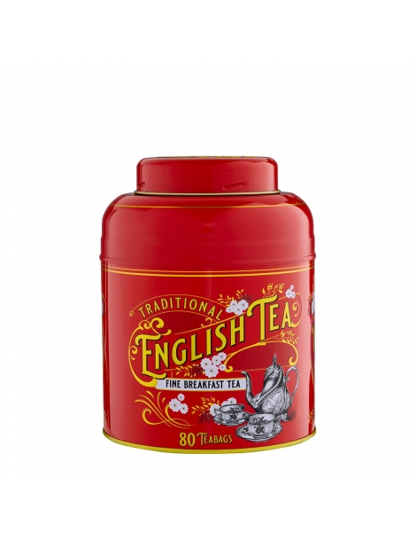 Latta Vintage Victorian Rossa con filtri English breakfast, New English Teas