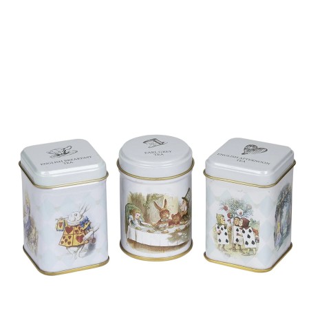 New English Teas Alice In Wonderland White, 3 lattine di tè