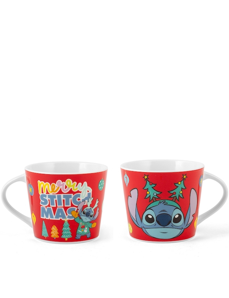 Mug Jumbo in porcellana Disney Stitch Christmas Rossa