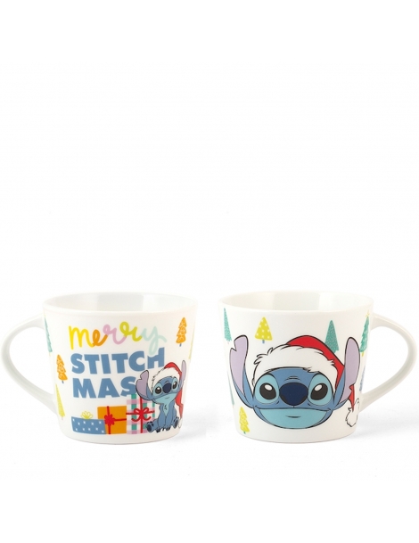 Mug Jumbo in porcellana Disney Stitch Christmas Bianca