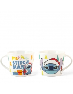 Mug Jumbo in porcellana Disney Stitch Christmas Bianca