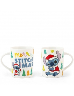 Mug in porcellana Disney Stitch Christmas bianca