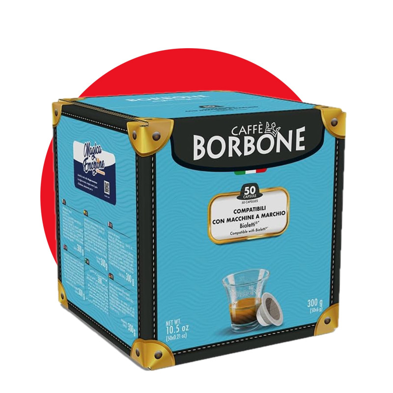 Caffè Borbone 50 capsule compatibili Bialetti, miscela Rossa