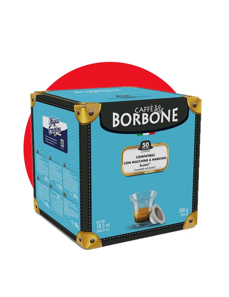 Caffè Borbone 50 capsule compatibili Bialetti, miscela Rossa
