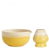 Tazza Matcha con beccuccio + Porta Frustino Ceramica Gialla