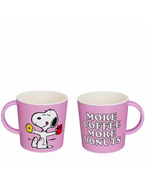 Mug con Manico Quy Cup Snoopy More Coffee More Donuts