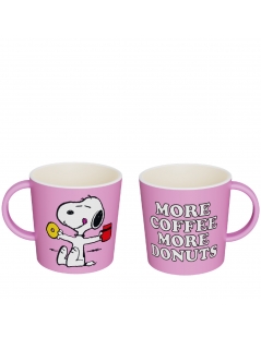Mug con Manico Quy Cup Snoopy More Coffee More Donuts