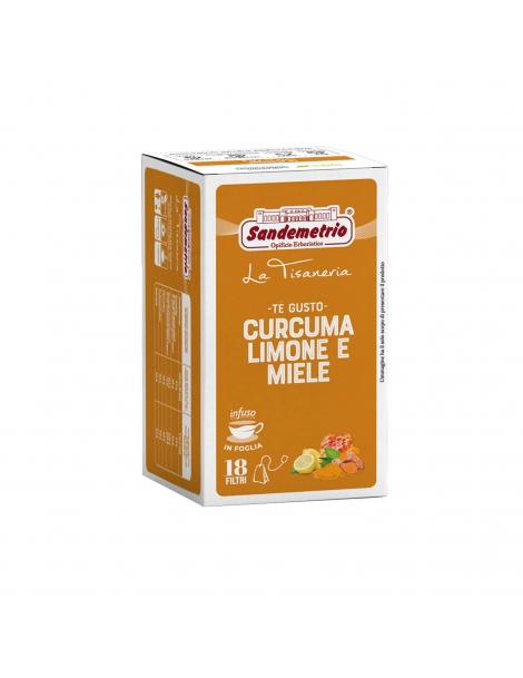Sandemetrio Tè Curcuma, Limone e Miele Bio in filtro