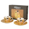 Tazzine Caffè con piattino "Il Bacio di Klimt Brown" 2pz