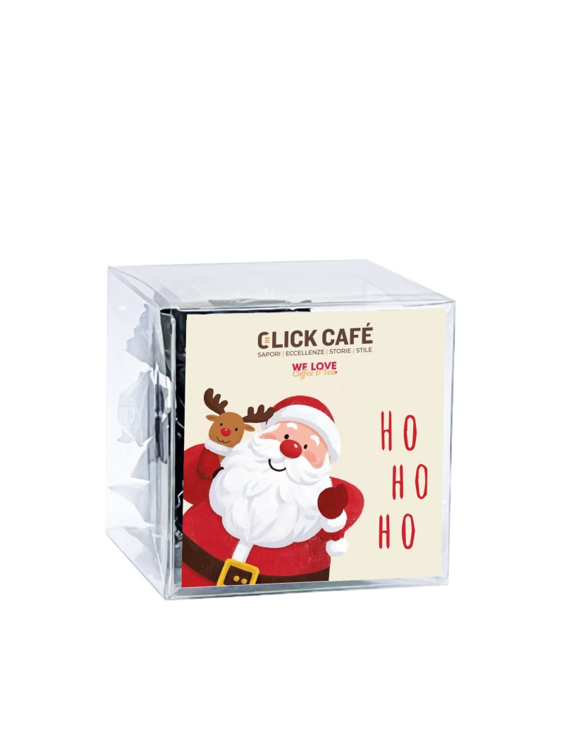 Cubo Babbo Natale Chicco Caffè Ricoperto Di Cioccolato Fondente