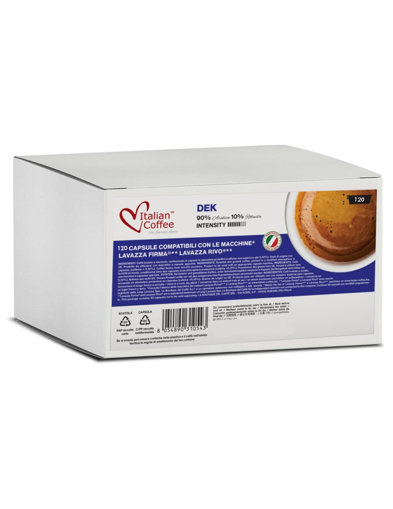 Italian Coffee 120 capsule compatibili Firma Miscela Decaffeinata