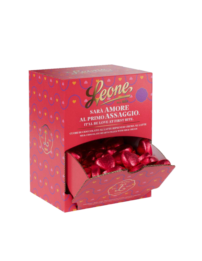 Leone Expo cuori di Cioccolato al latte