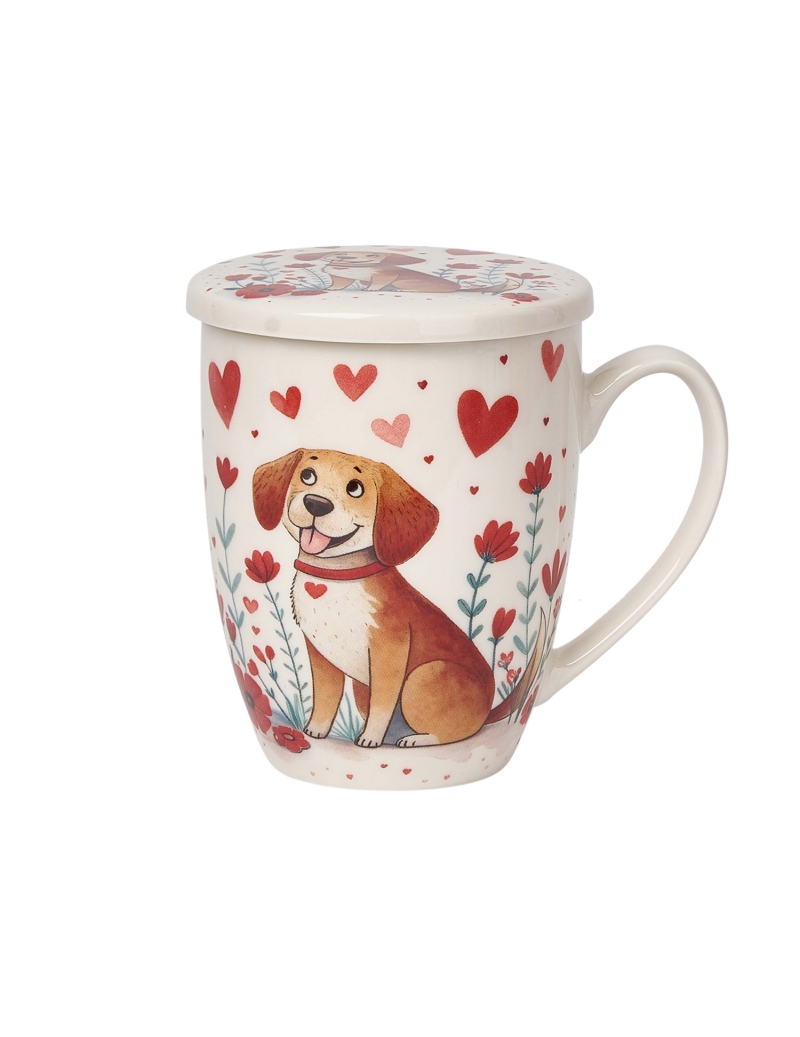 Infusiera "Cane Allegro & Cuori" in confezione Regalo