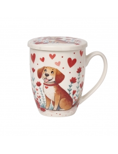 Infusiera "Cane Allegro & Cuori" in confezione Regalo