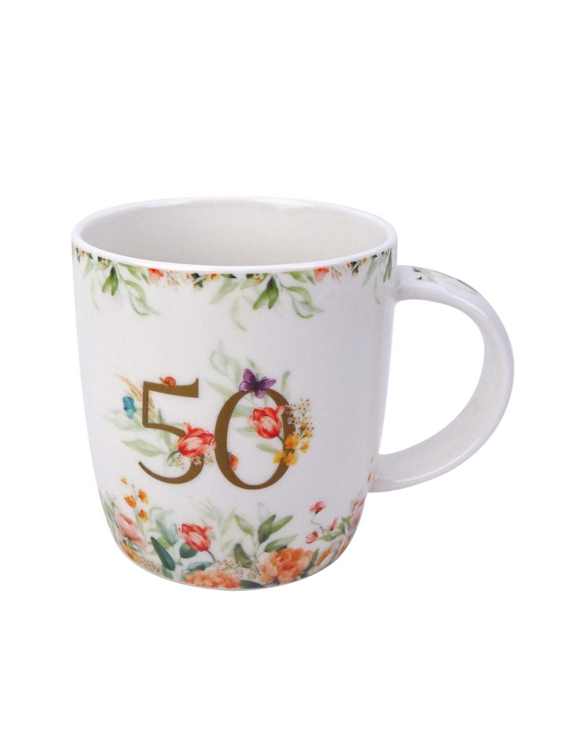 Mug Compleanno "50" in Scatola con Fiocco