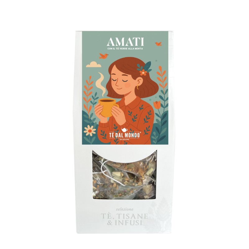 AMATI, Tè Verde alla Menta in filtri piramidali