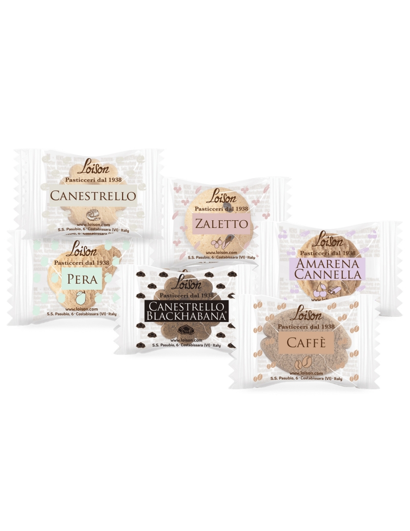 Loison Box Monoporzione Canestrello, Zaletto, Pera, Amarena e Cannella, Canestrello BlackHabana e Caffè