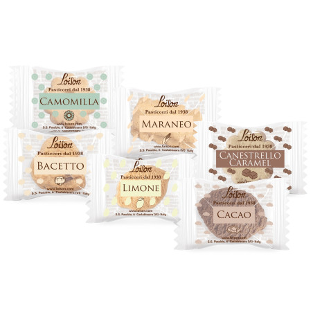 Loison Box Monoporzione Camomilla, Maraneo, Canestrello Caramel, Bacetto, Limone e Cacao