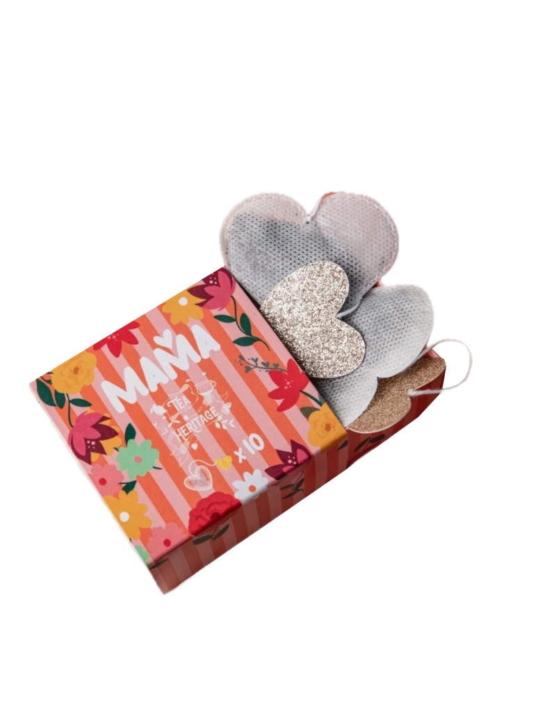 Tea Heritage Set regalo Mamma, 10 bustine di tè Verde al Gelsomino a forma di cuore