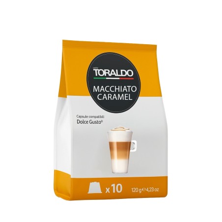 Capsule compatibili Dolce Gusto caffè macchiato al caramello, Toraldo