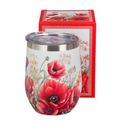 Bicchiere termico Papaveri in acciaio inox, 330ml