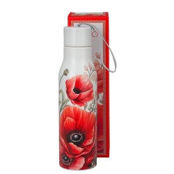 Borraccia termica "Papaveri" in acciaio inox