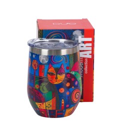 Bicchiere termico Arte moderna "Gatti" in acciaio inox 330 ml