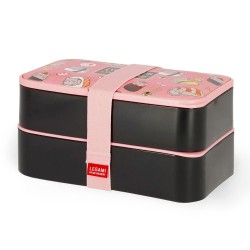 Lunch Box Sushi Cat - 2 scomparti con guarnizione + Posate