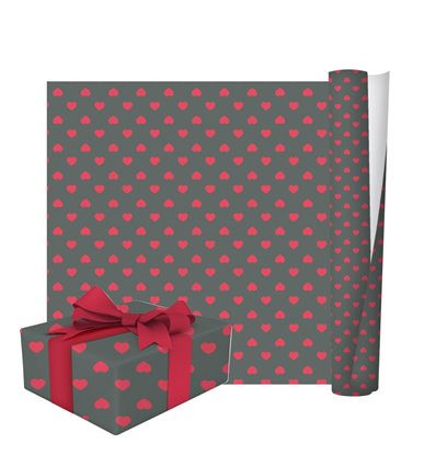 ROTOLO CARTA DA REGALO CUORI 200X70